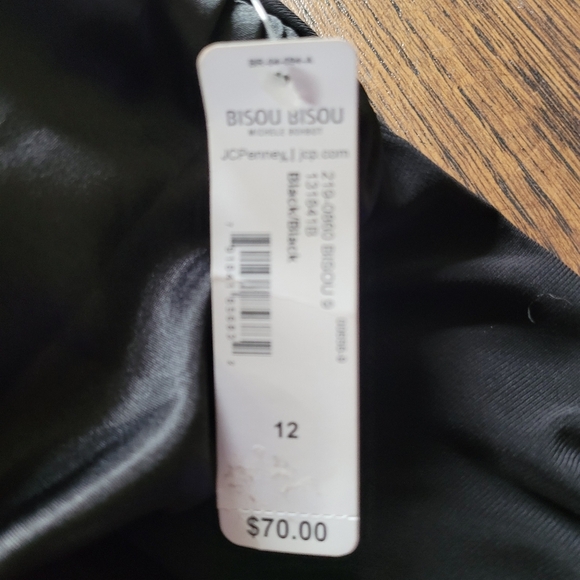 Bisou Bisou Black Satin Formal Dress Size Women's 12 NEW with Tags - Picture 13 of 13